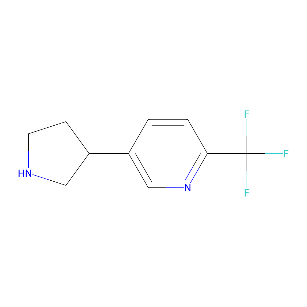5-(Pyrrolidin-3-YL)-2-(trifluoromethyl)pyridine molecular structure, CAS 1234482-76-8