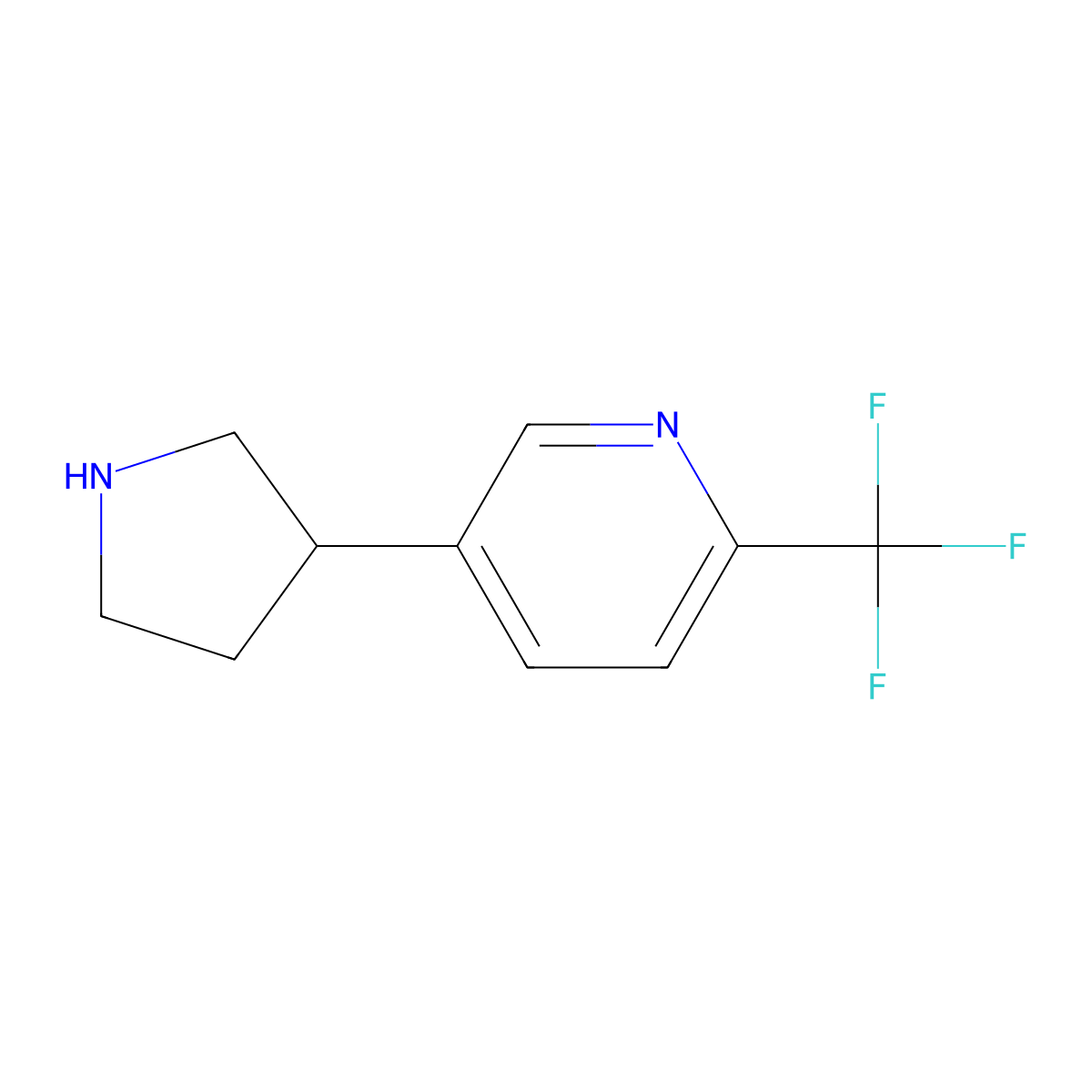 5-(Pyrrolidin-3-YL)-2-(trifluoromethyl)pyridine molecular structure, CAS 1234482-76-8
