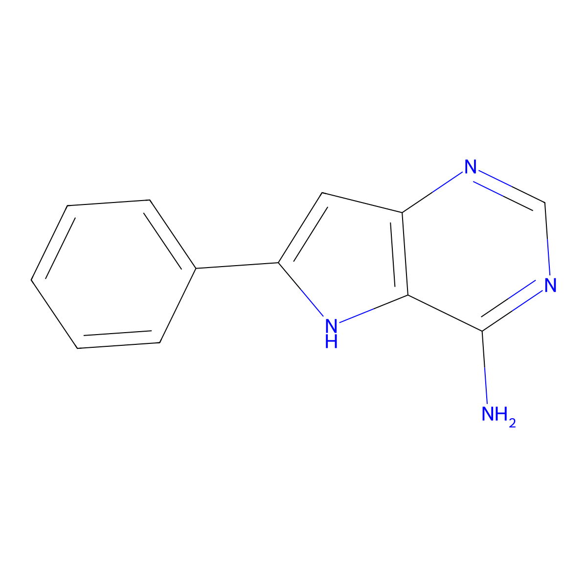 6-phenyl-5H-pyrrolo[3,2-d]pyrimidin-4-amine molecular structure, CAS 1234484-57-1