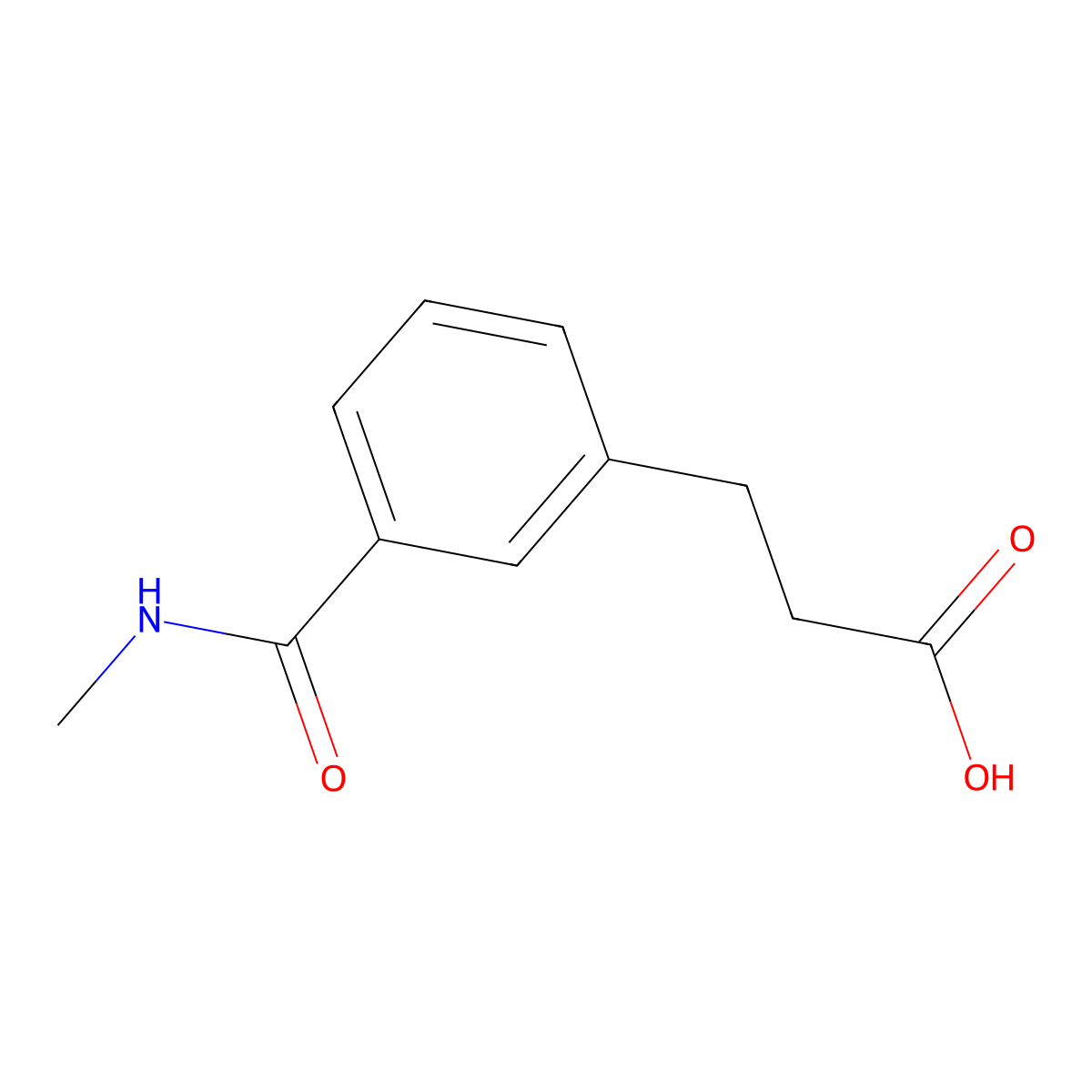 3-[3-(Methylcarbamoyl)phenyl]propanoic acid molecular structure, CAS 1234494-30-4