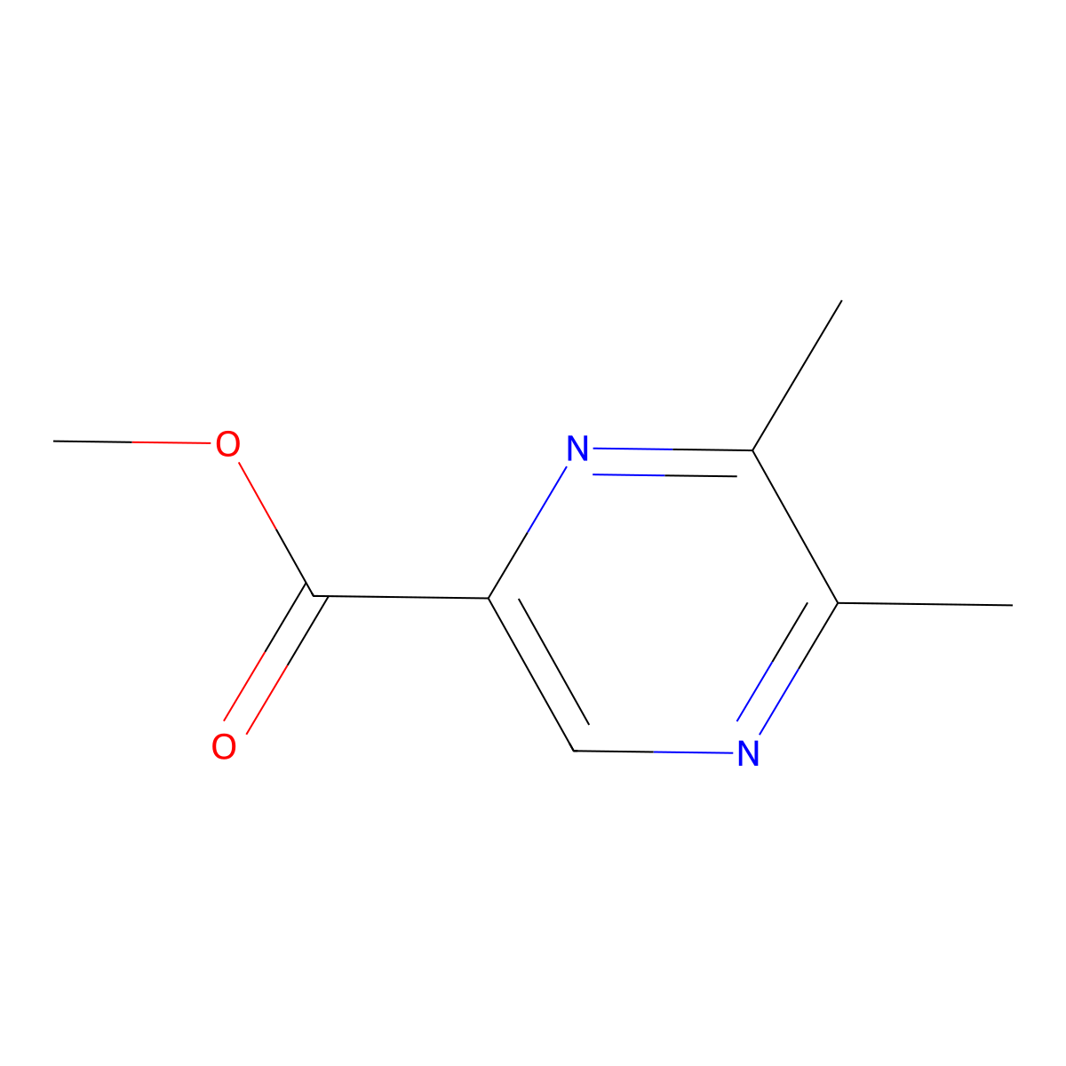 Methyl 5,6-dimethylpyrazine-2-carboxylate molecular structure, CAS 1234504-26-7