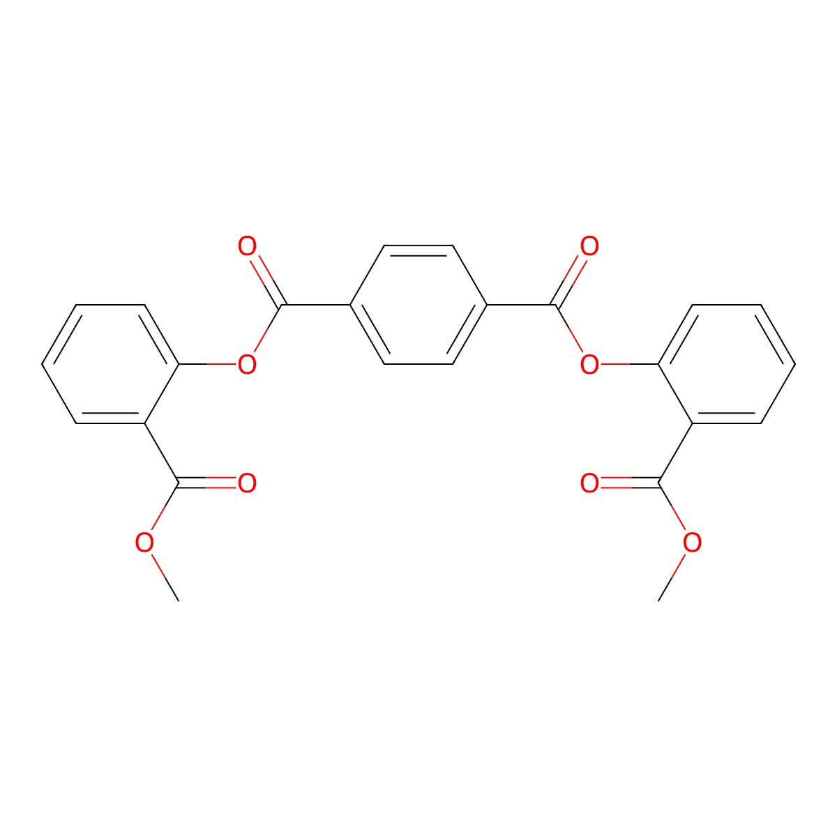 1,4-Benzenedicarboxylic acid, bis[2-(methoxycarbonyl)phenyl] ester molecular structure, CAS 123451-00-3