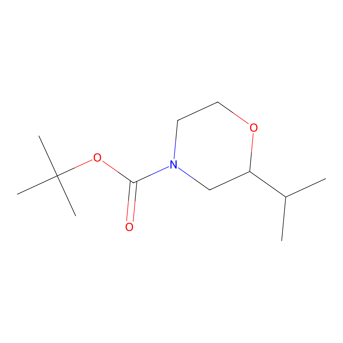 Tert-butyl 2-isopropylmorpholine-4-carboxylate molecular structure, CAS 1234549-60-0