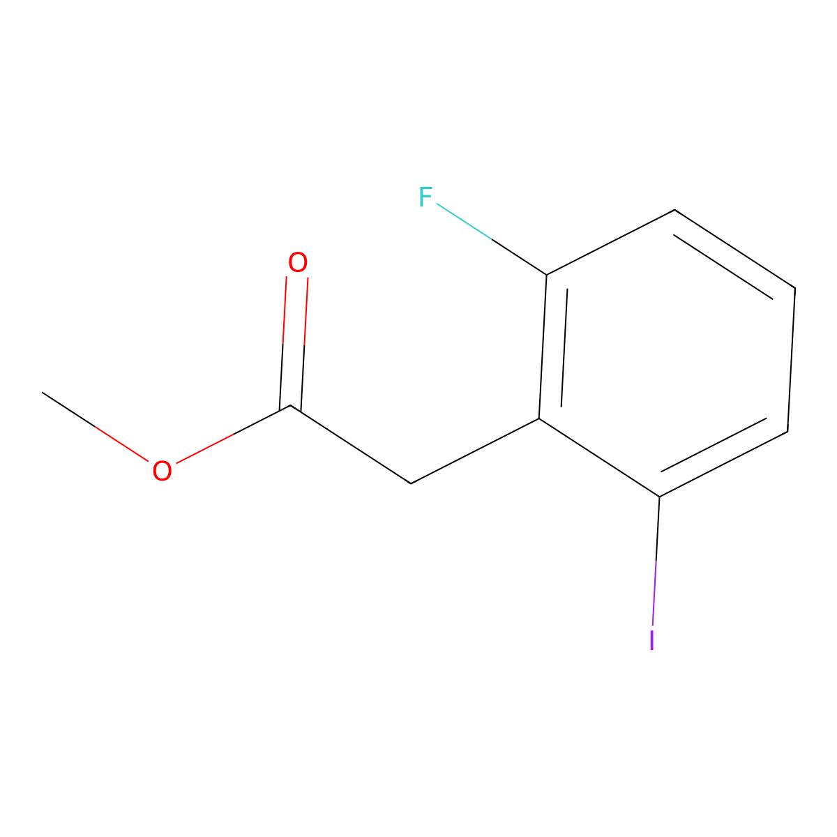 Methyl 2-(2-fluoro-6-iodophenyl)acetate molecular structure, CAS 1234562-63-0