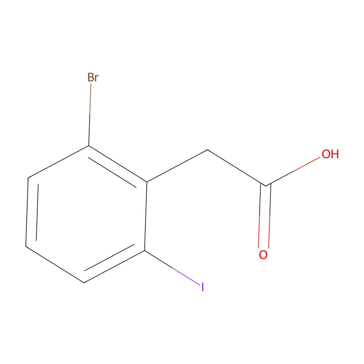 2-(2-Bromo-6-iodophenyl)acetic acid molecular structure, CAS 1234562-65-2