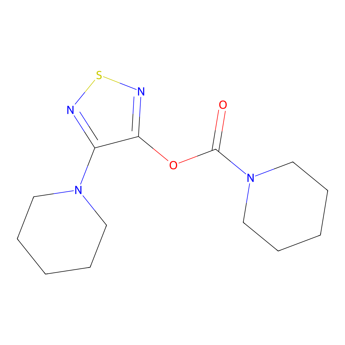 4-(Piperidin-1-yl)-1,2,5-thiadiazol-3-yl piperidine-1-carboxylate molecular structure, CAS 1234569-09-5