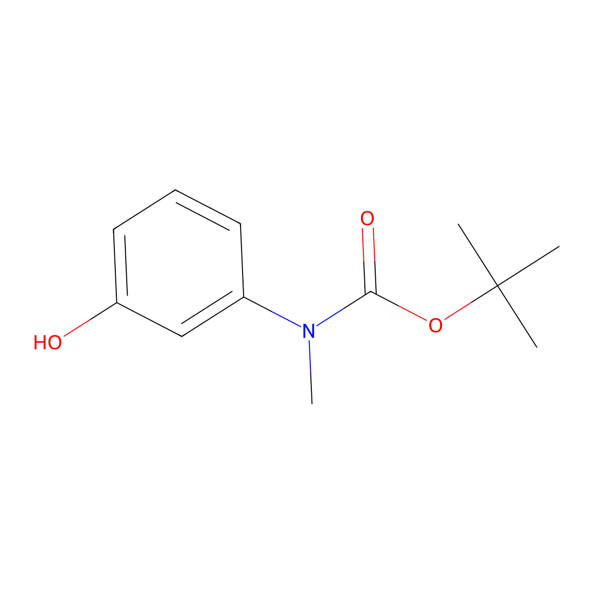 Tert-butyl N-(3-hydroxyphenyl)-N-methylcarbamate molecular structure, CAS 1234570-45-6