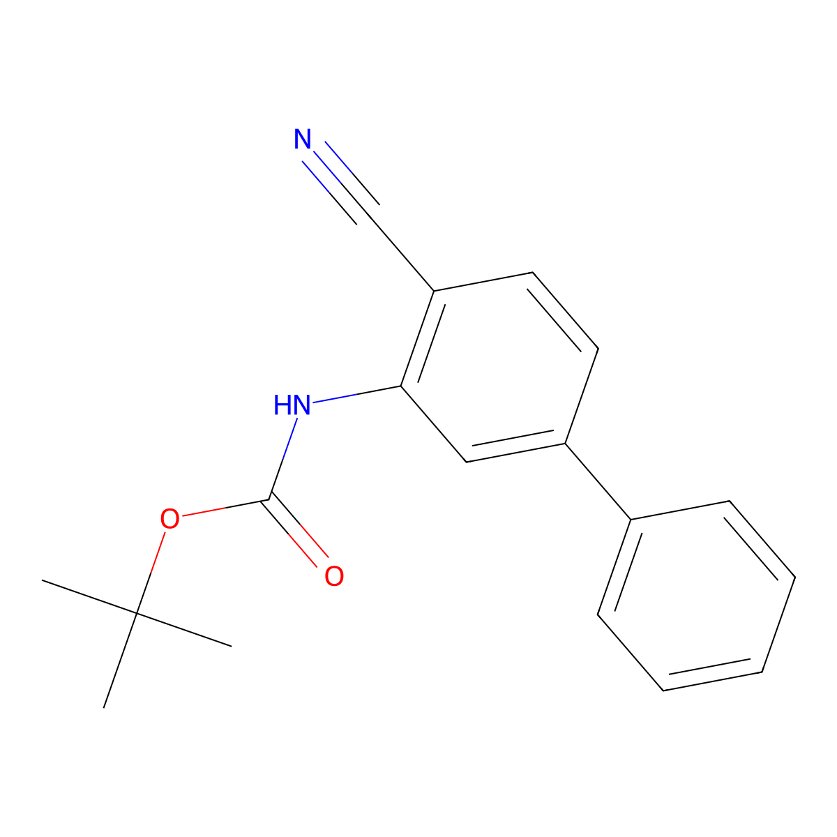 (4-Cyano-biphenyl-3-yl)-carbamic acid tert-butyl ester molecular structure, CAS 1234571-90-4