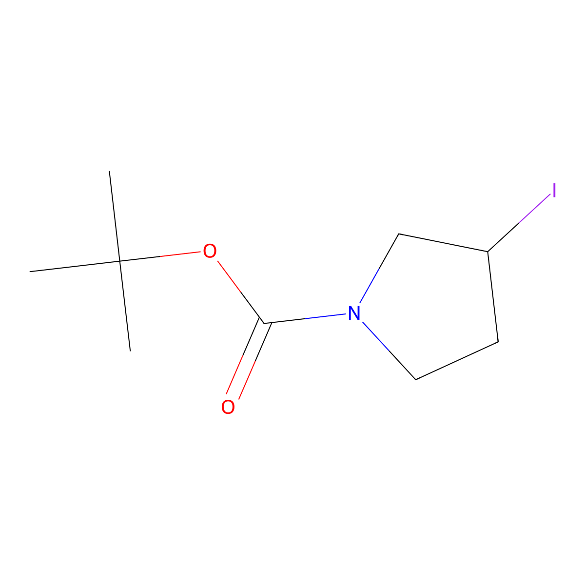 tert-Butyl (3S)-3-iodopyrrolidine-1-carboxylate molecular structure, CAS 1234576-81-8