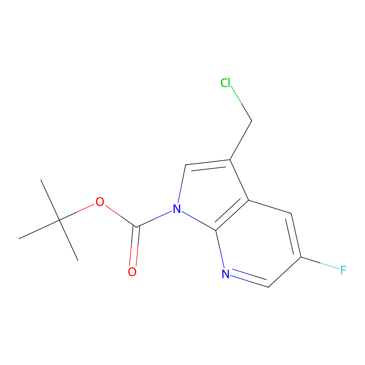 1-Boc-5-fluoro-3-(chloromethyl)-7-azaindole molecular structure, CAS 1234615-73-6