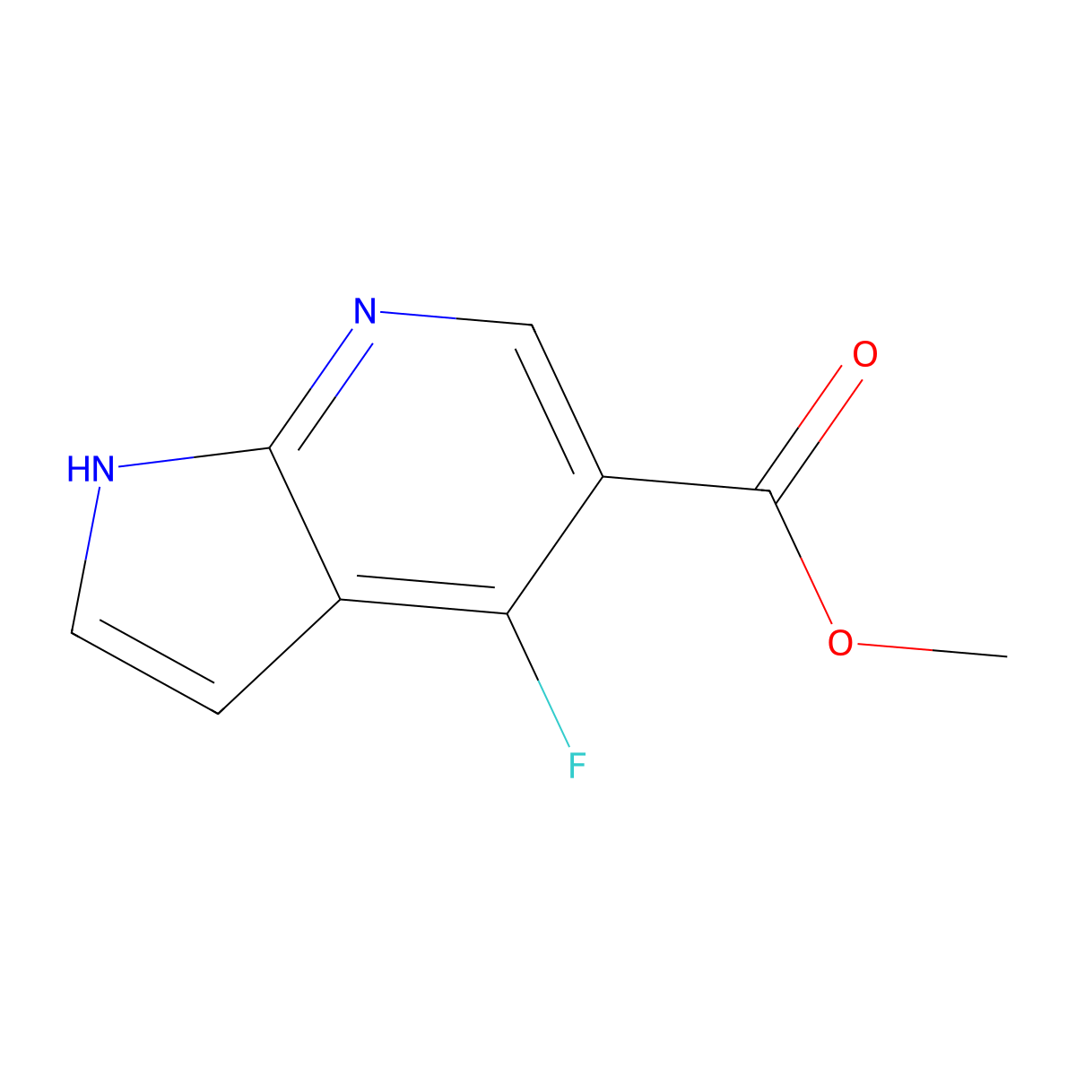 Methyl 4-fluoro-1H-pyrrolo[2,3-B]pyridine-5-carboxylate molecular structure, CAS 1234615-74-7