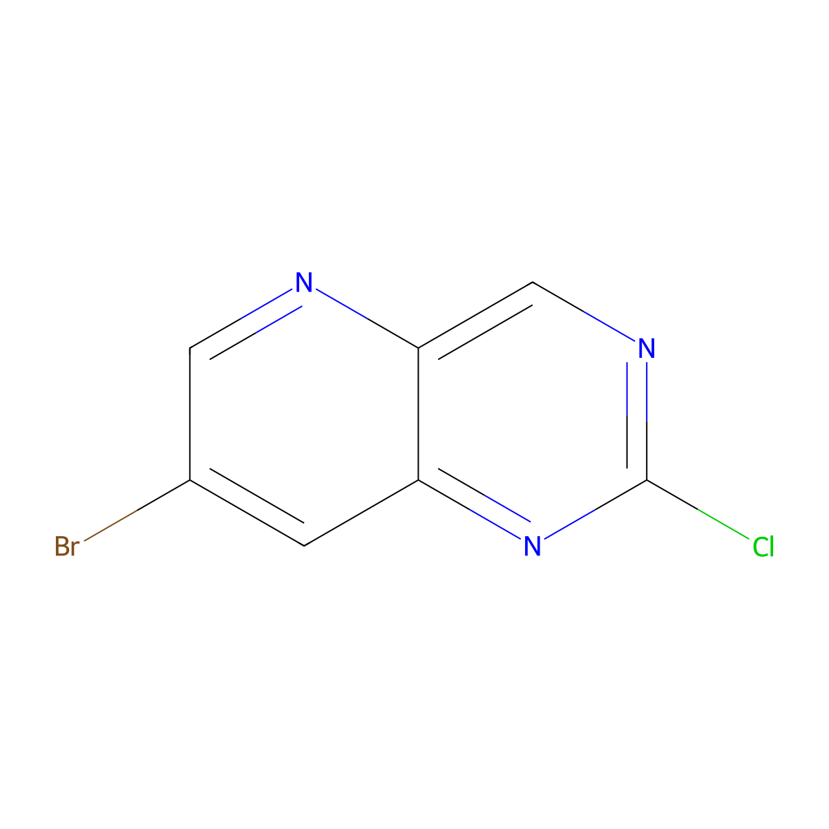 7-Bromo-2-chloropyrido[3,2-d]pyrimidine molecular structure, CAS 1234615-87-2