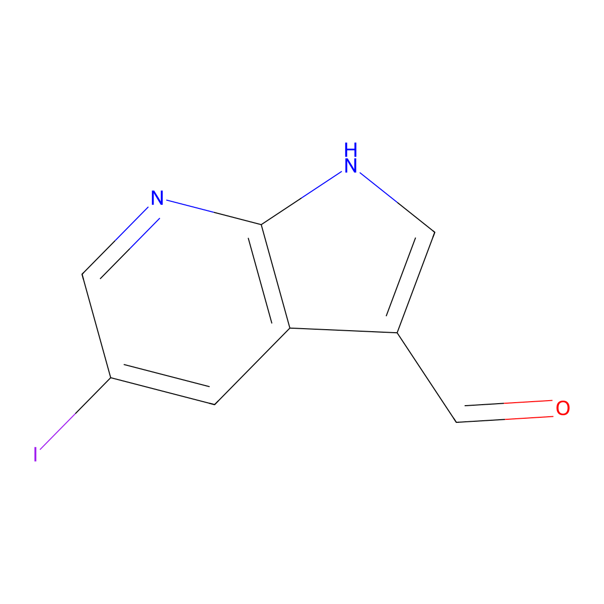 5-Iodo-1H-pyrrolo[2,3-B]pyridine-3-carbaldehyde molecular structure, CAS 1234615-88-3