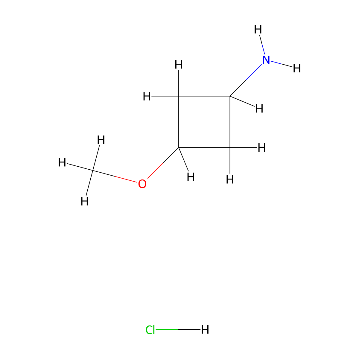 3-Methoxycyclobutan-1-amine hydrochloride molecular structure, CAS 1234615-98-5