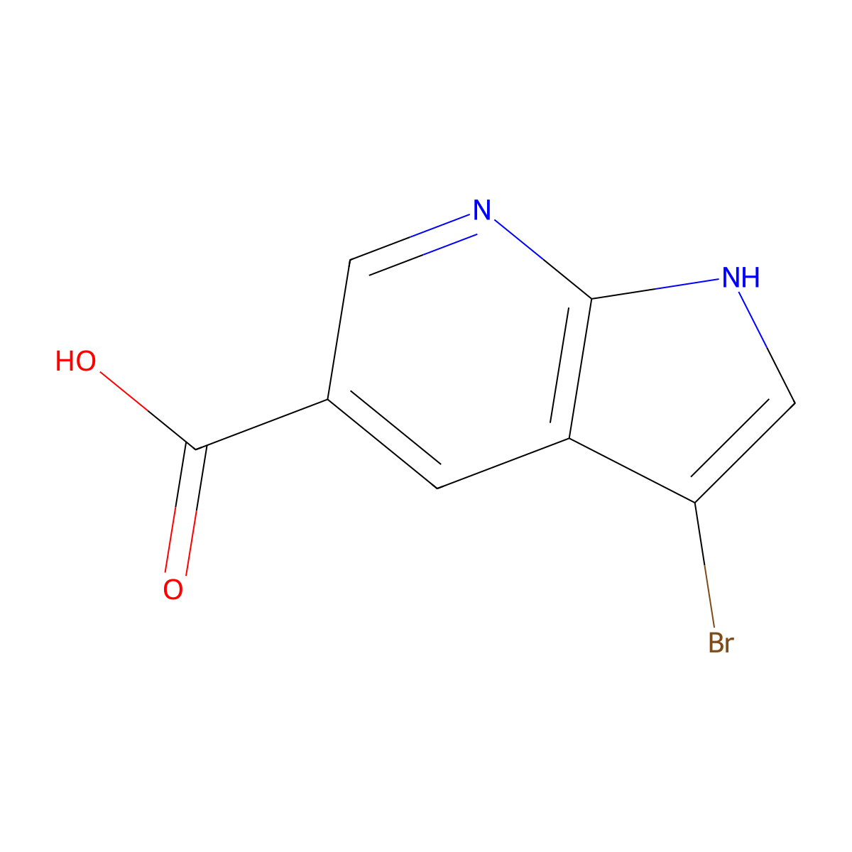 3-Bromo-1H-pyrrolo[2,3-b]pyridine-5-carboxylic acid molecular structure, CAS 1234616-00-2