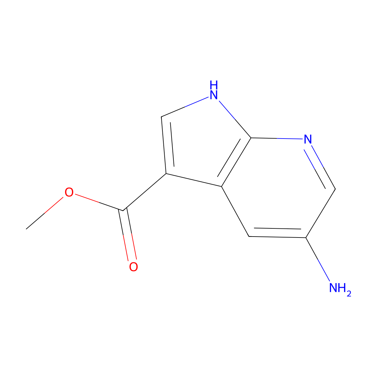Methyl 5-amino-1H-pyrrolo[2,3-B]pyridine-3-carboxylate molecular structure, CAS 1234616-01-3