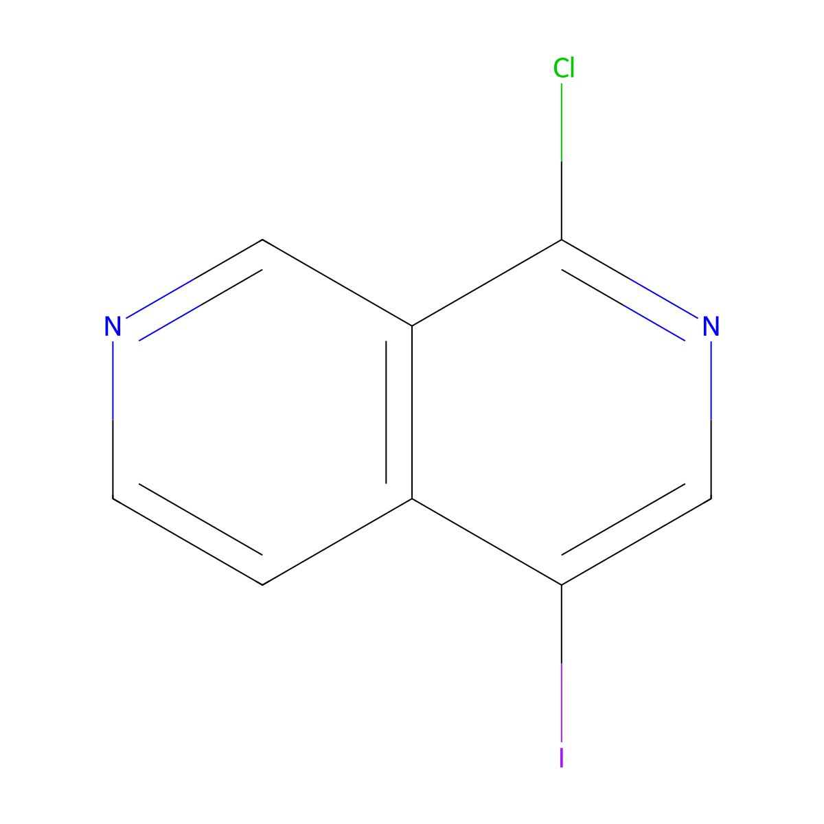 1-Chloro-4-iodo-2,7-naphthyridine molecular structure, CAS 1234616-02-4