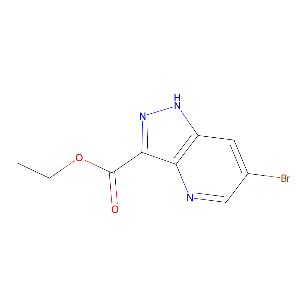 Ethyl 6-bromo-1H-pyrazolo[4,3-B]pyridine-3-carboxylate molecular structure, CAS 1234616-05-7