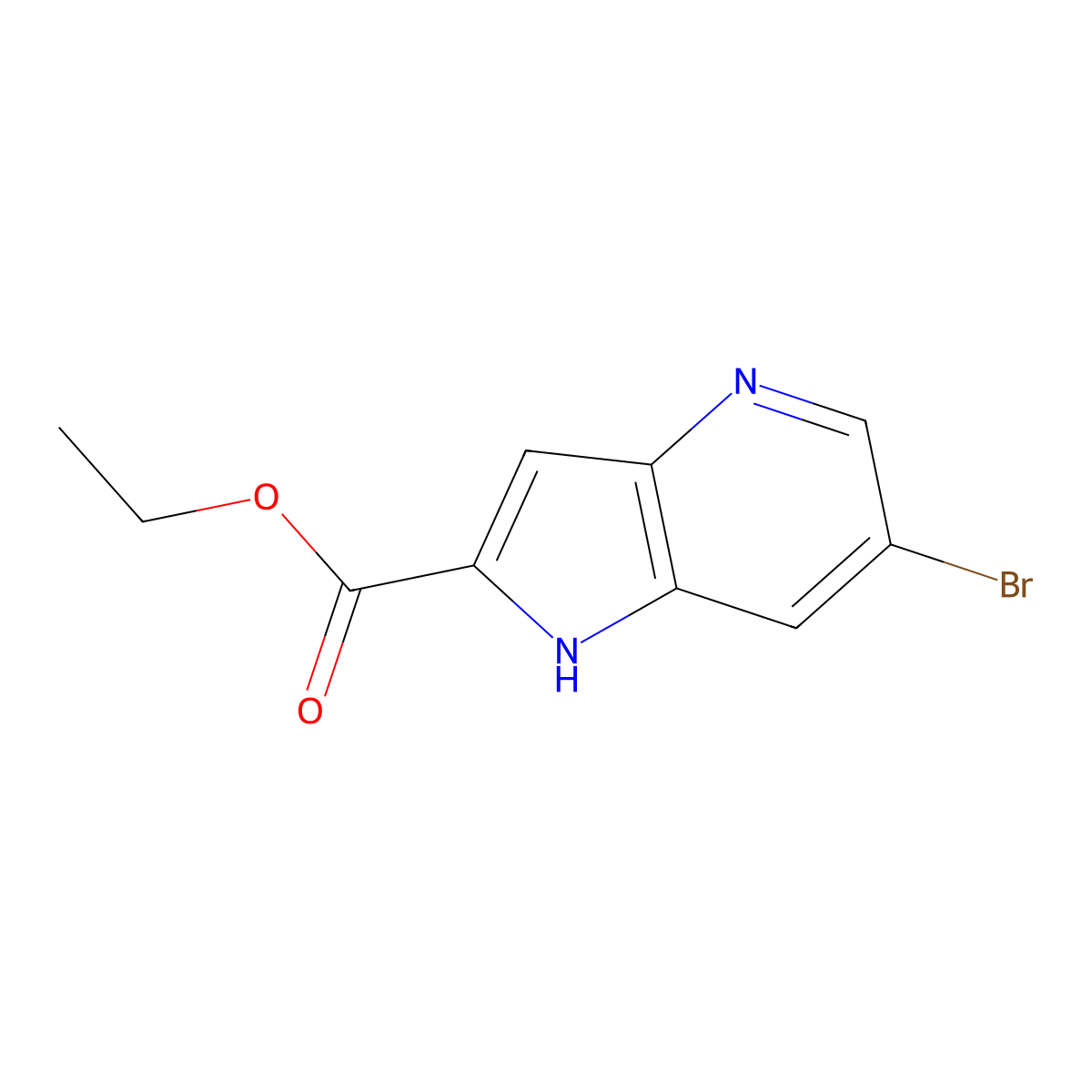 ethyl 6-bromo-1H-pyrrolo[3,2-b]pyridine-2-carboxylate molecular structure, CAS 1234616-09-1