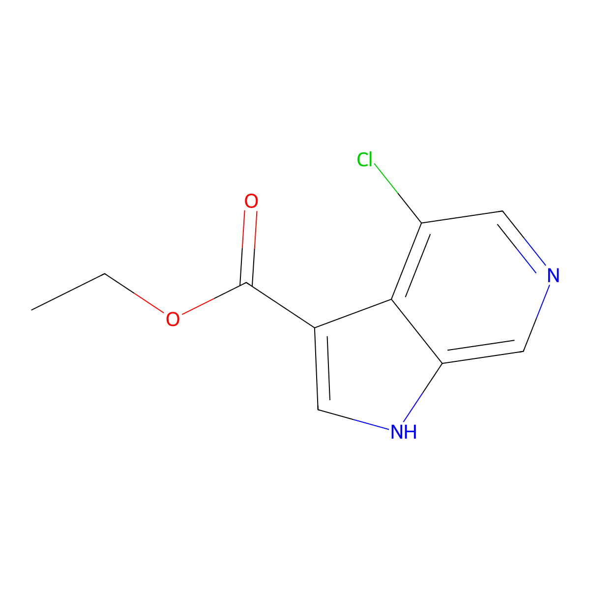 ethyl 4-chloro-1H-pyrrolo[2,3-c]pyridine-3-carboxylate molecular structure, CAS 1234616-12-6