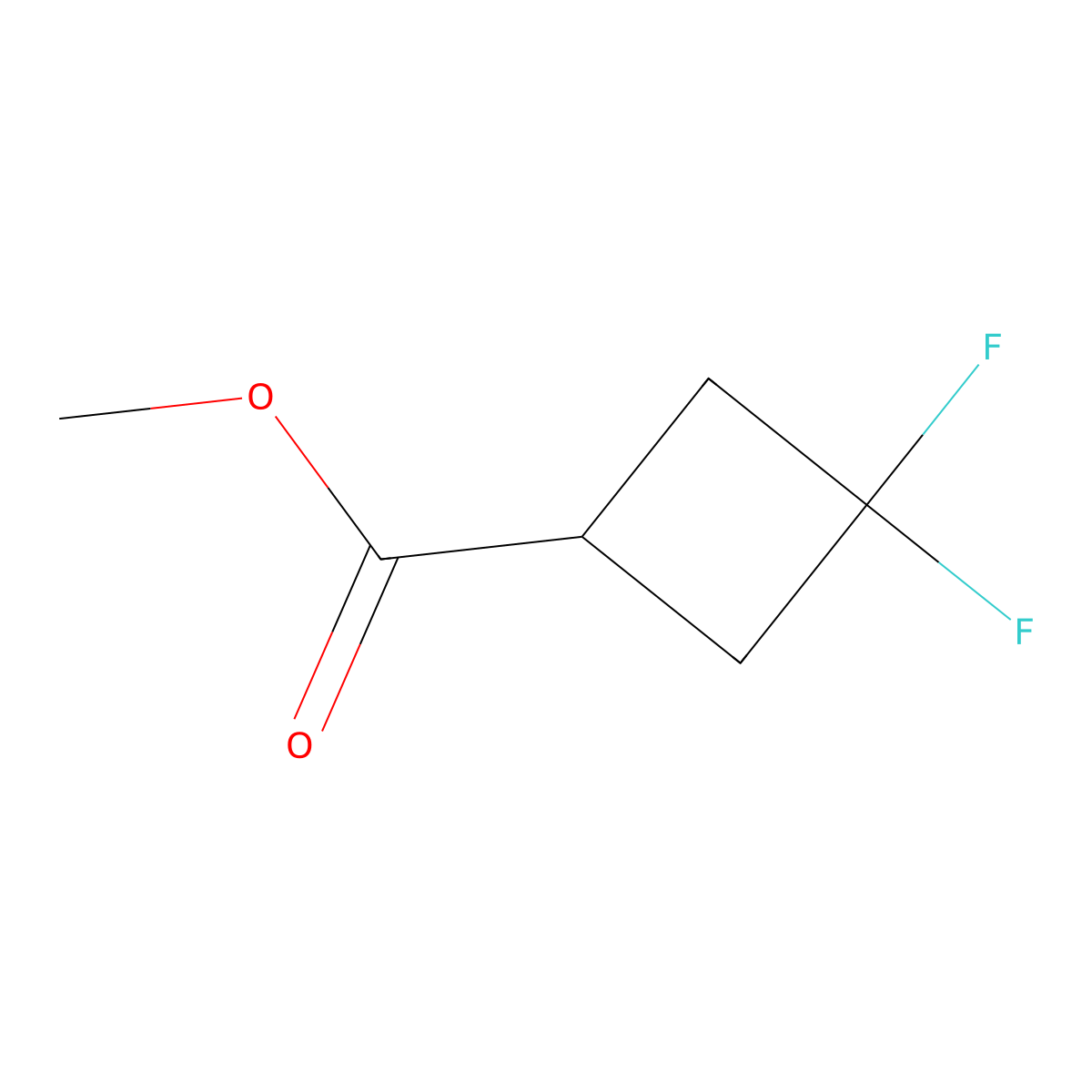 Cyclobutanecarboxylic acid, 3,3-difluoro-, methyl ester molecular structure, CAS 1234616-13-7