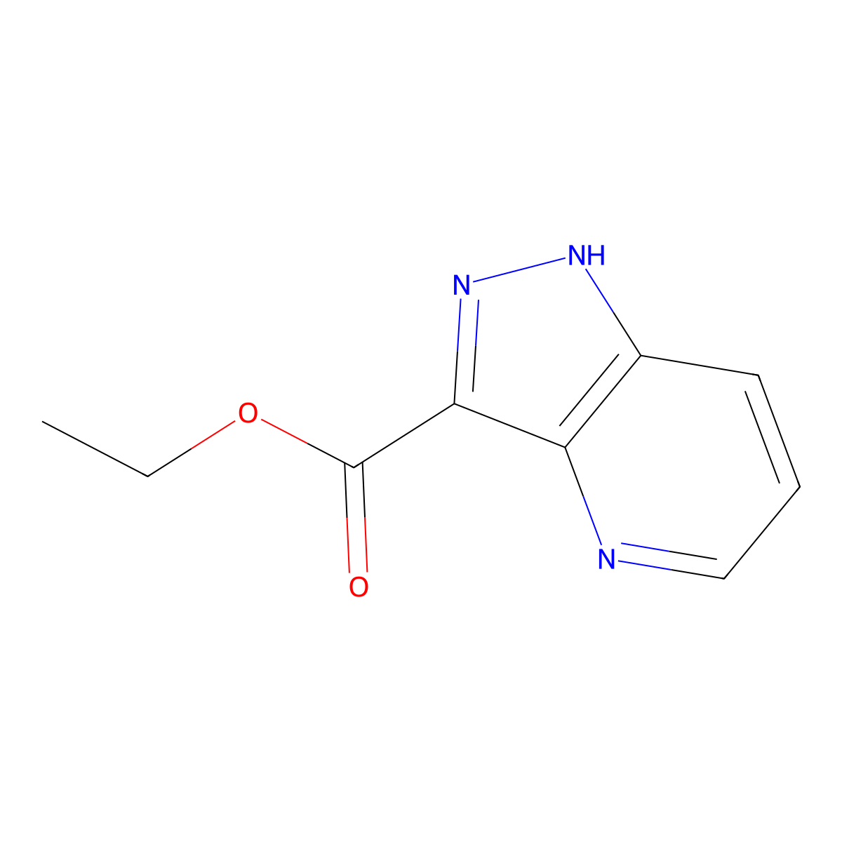 Ethyl 1H-pyrazolo[4,3-B]pyridine-3-carboxylate molecular structure, CAS 1234616-14-8