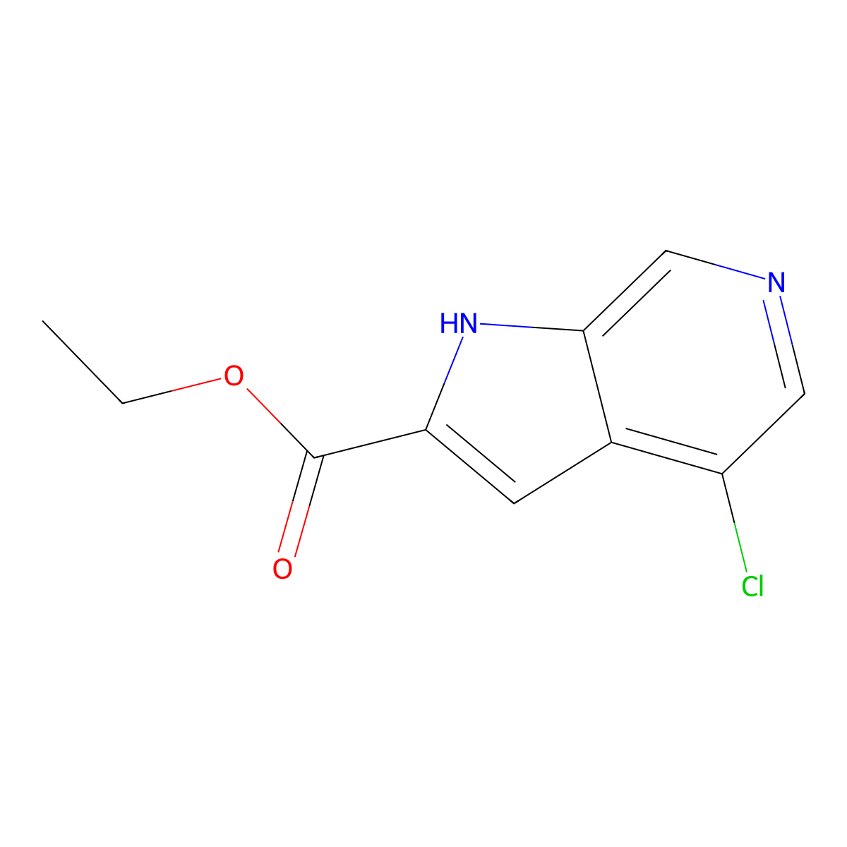 Ethyl 4-chloro-1H-pyrrolo[2,3-C]pyridine-2-carboxylate molecular structure, CAS 1234616-15-9