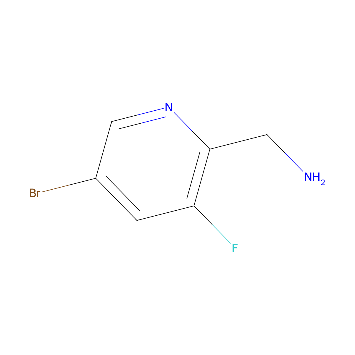 (5-Bromo-3-fluoropyridin-2-YL)methanamine molecular structure, CAS 1234616-19-3