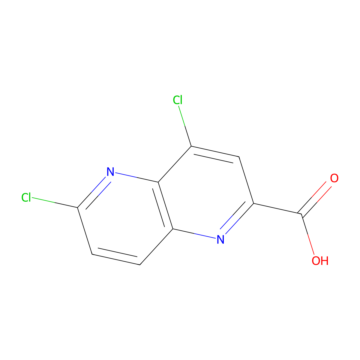 4,6-Dichloro-1,5-naphthyridine-2-carboxylic acid molecular structure, CAS 1234616-22-8
