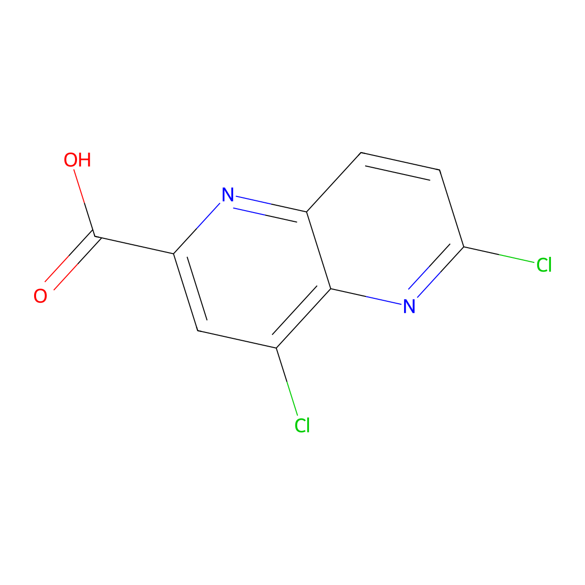 4,6-Dichloro-1,5-naphthyridine-2-carboxylic acid molecular structure, CAS 1234616-22-8