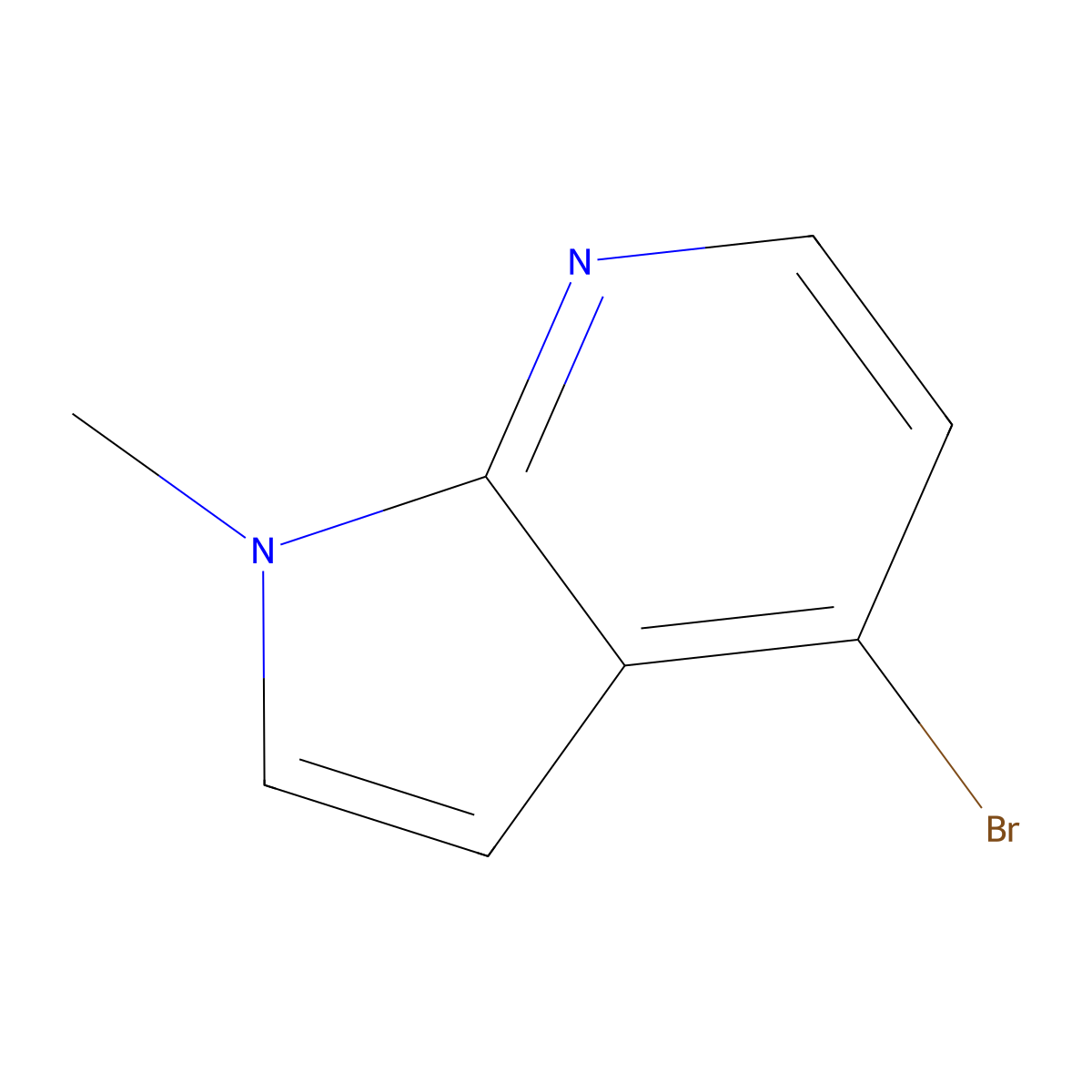 4-Bromo-1-methyl-1H-pyrrolo(2,3-b)pyridine molecular structure, CAS 1234616-25-1