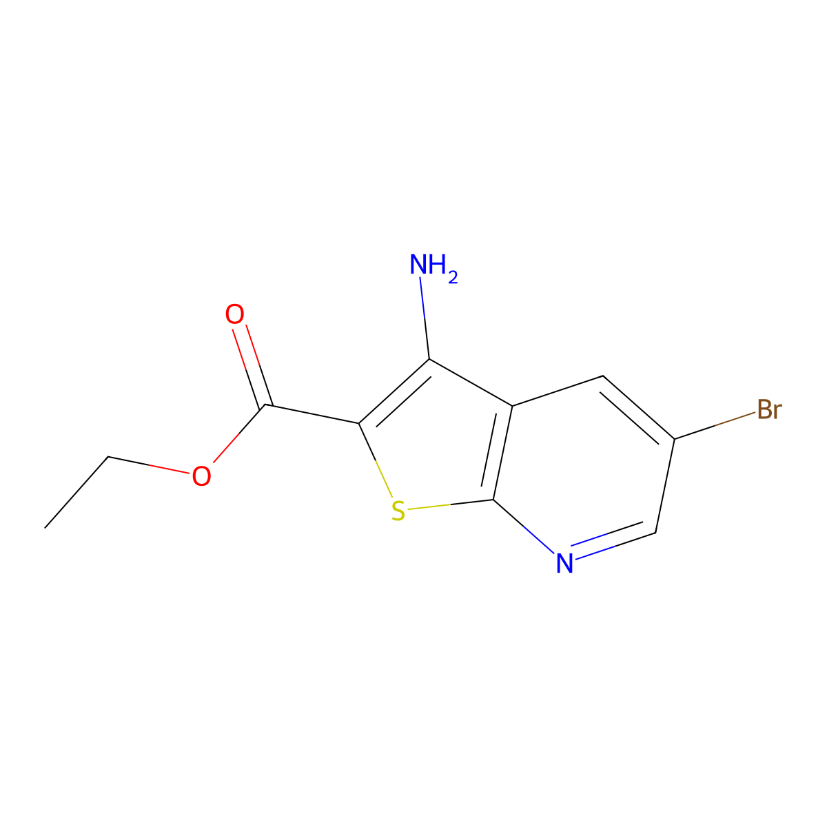 Ethyl 3-amino-5-bromothieno[2,3-B]pyridine-2-carboxylate molecular structure, CAS 1234616-31-9