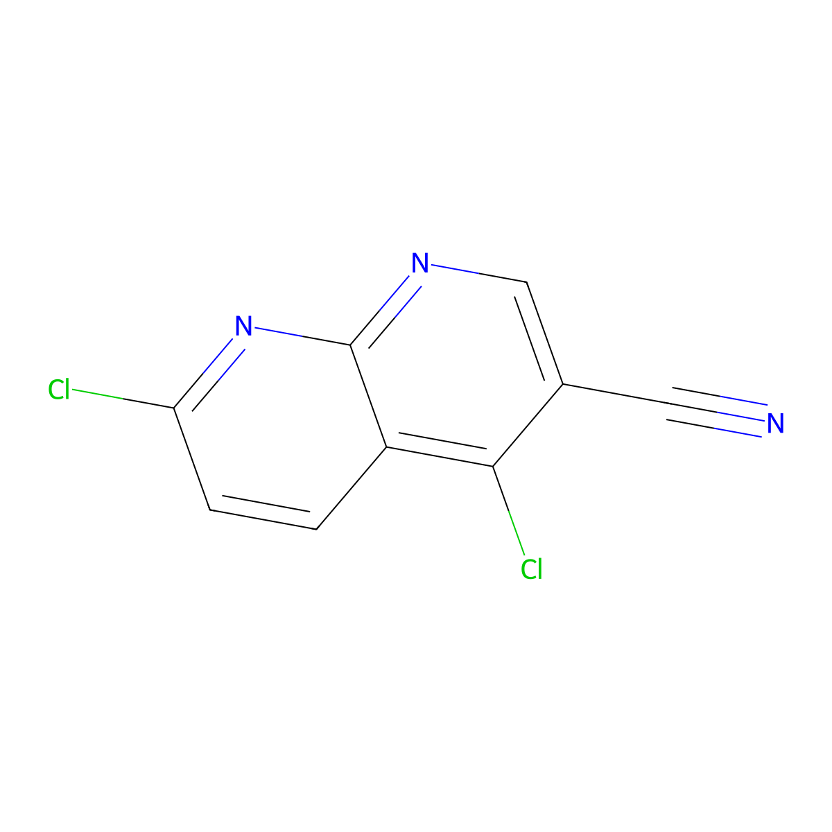 4,7-Dichloro-1,8-naphthyridine-3-carbonitrile molecular structure, CAS 1234616-32-0