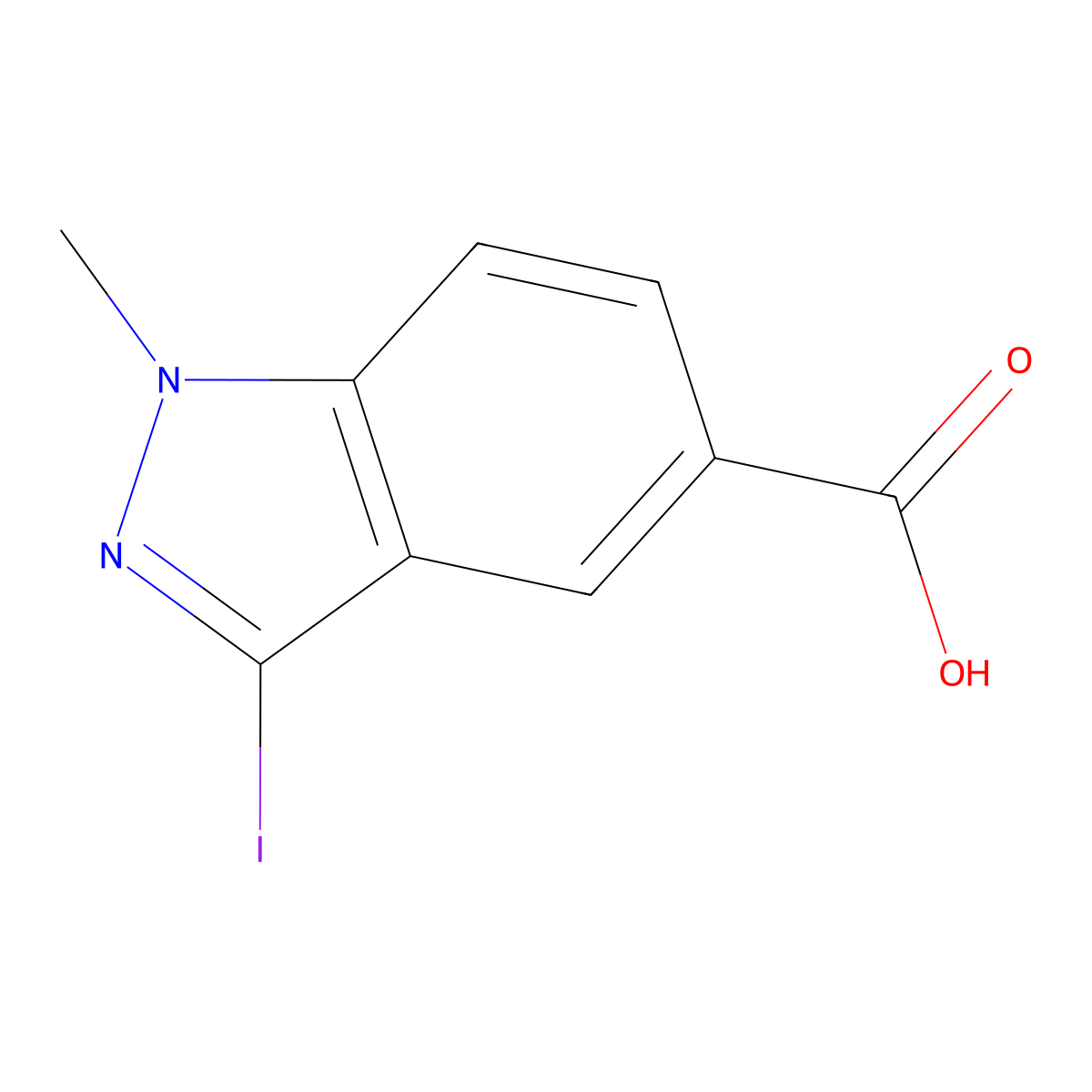 3-Iodo-1-methylindazole-5-carboxylic acid molecular structure, CAS 1234616-33-1