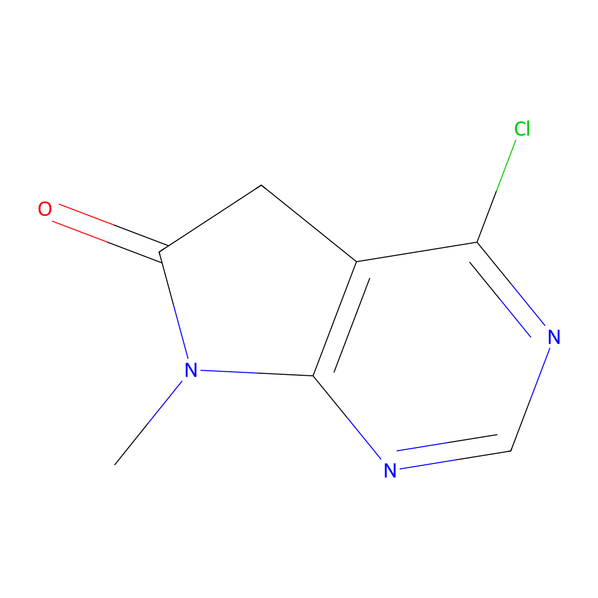 4-Chloro-7-methyl-5,7-dihydro-6H-pyrrolo[2,3-d]pyrimidin-6-one molecular structure, CAS 1234616-35-3