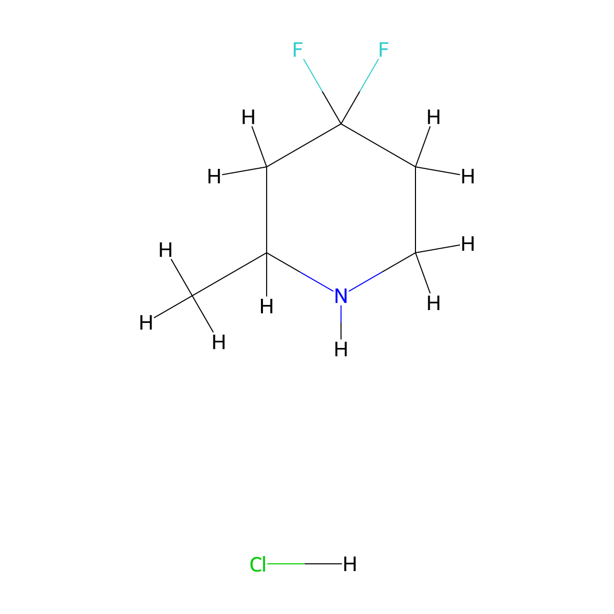 4,4-Difluoro-2-methylpiperidine hydrochloride molecular structure, CAS 1234616-37-5