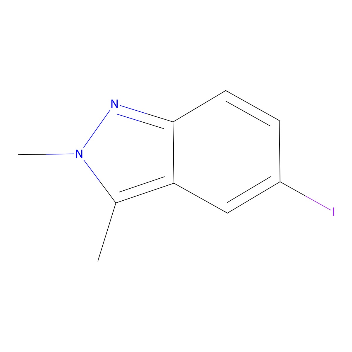 5-Iodo-2,3-dimethyl-2H-indazole molecular structure, CAS 1234616-40-0