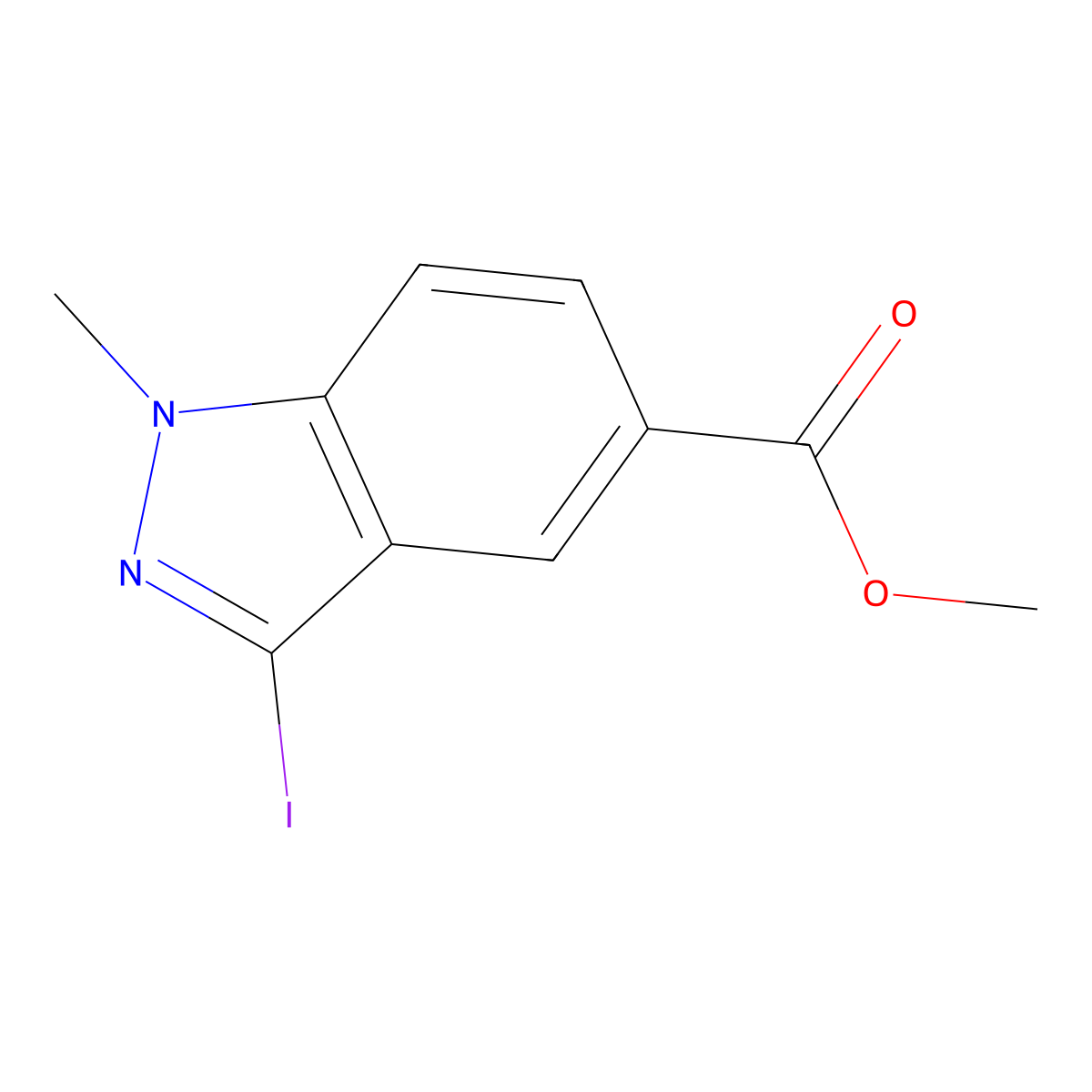 Methyl 3-iodo-1-methyl-1H-indazole-5-carboxylate molecular structure, CAS 1234616-44-4