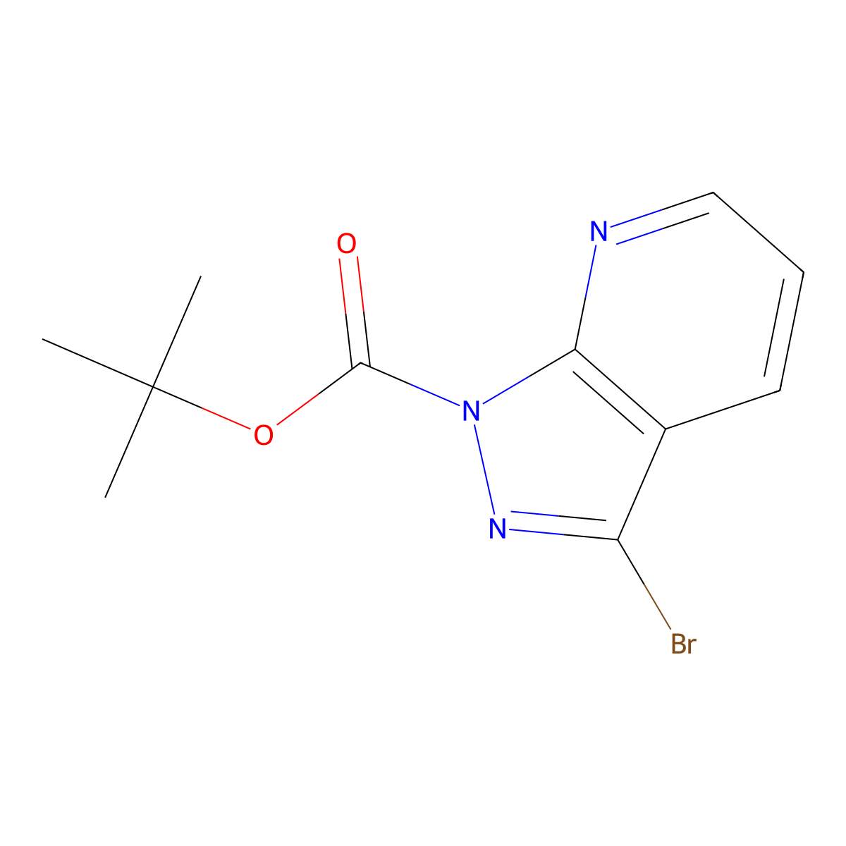 tert-butyl 3-bromo-1H-pyrazolo[3,4-b]pyridine-1-carboxylate molecular structure, CAS 1234616-46-6