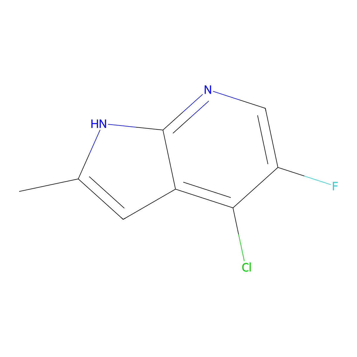 4-Chloro-5-fluoro-2-methyl-1H-pyrrolo[2,3-B]pyridine molecular structure, CAS 1234616-49-9