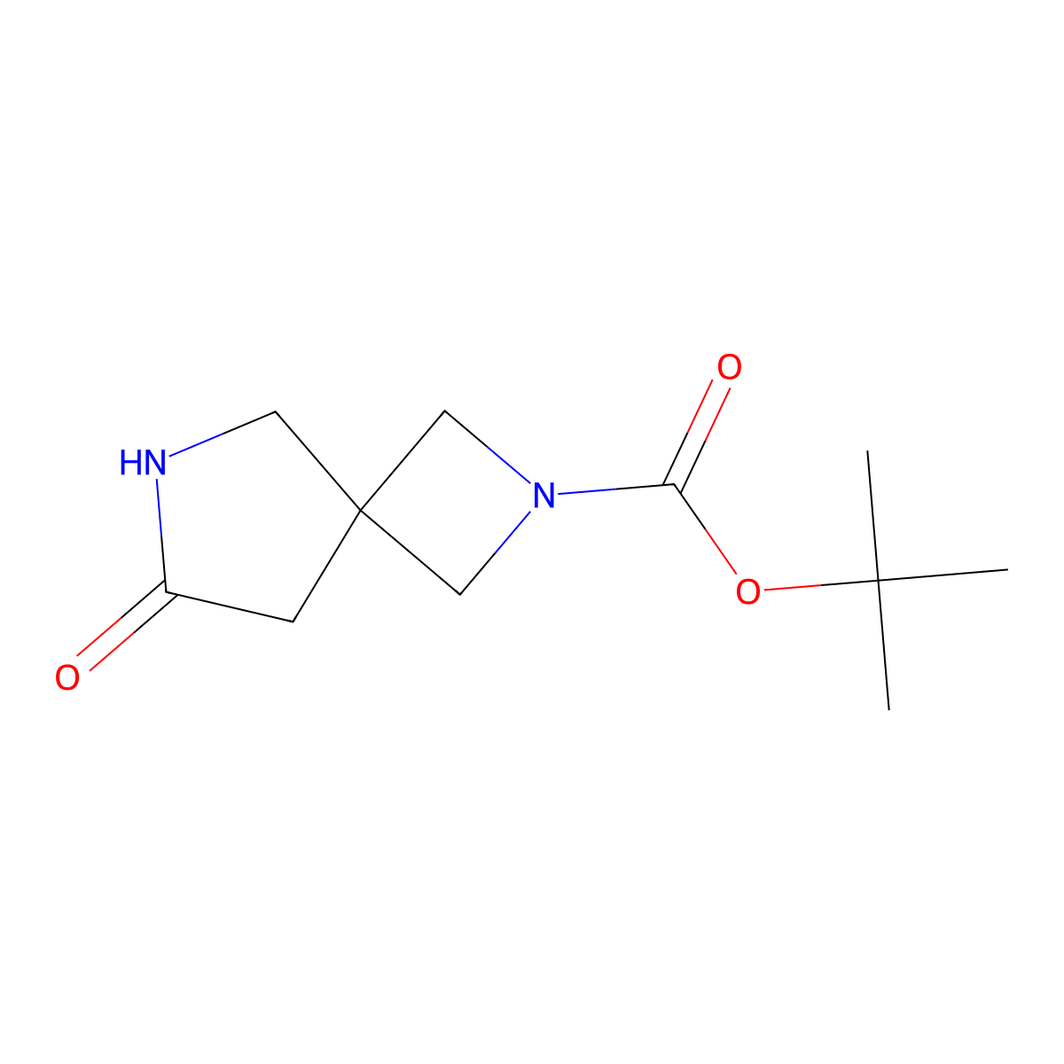 1,1-Dimethylethyl 7-oxo-2,6-diazaspiro(3.4)octane-2-carboxylate molecular structure, CAS 1234616-51-3