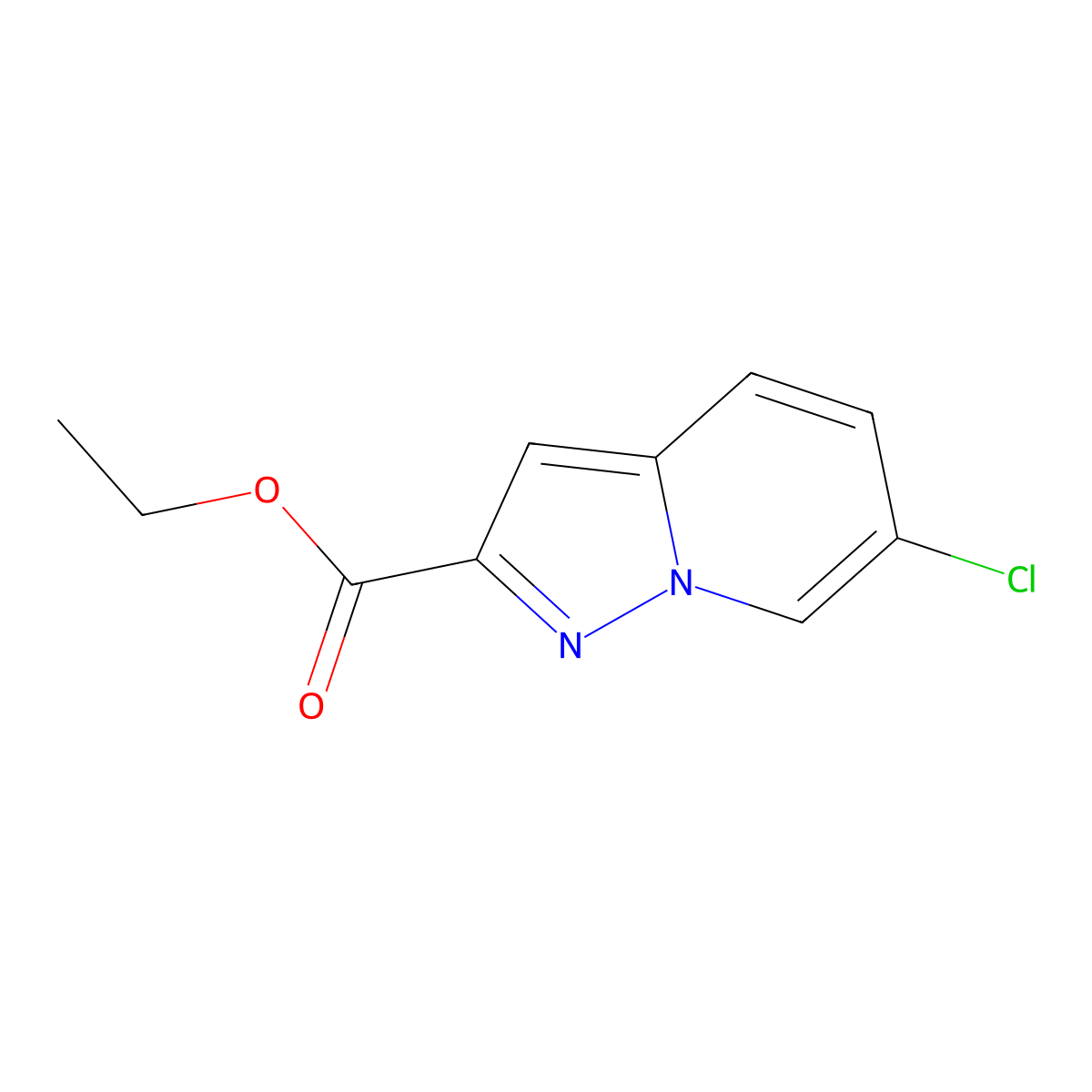 Ethyl 6-chloropyrazolo[1,5-A]pyridine-2-carboxylate molecular structure, CAS 1234616-54-6