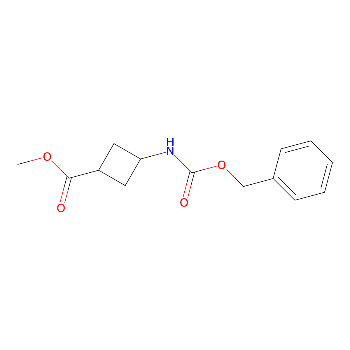 Methyl cis-3-(benzyloxycarbonylamino)cyclobutanecarboxylate molecular structure, CAS 1234616-55-7