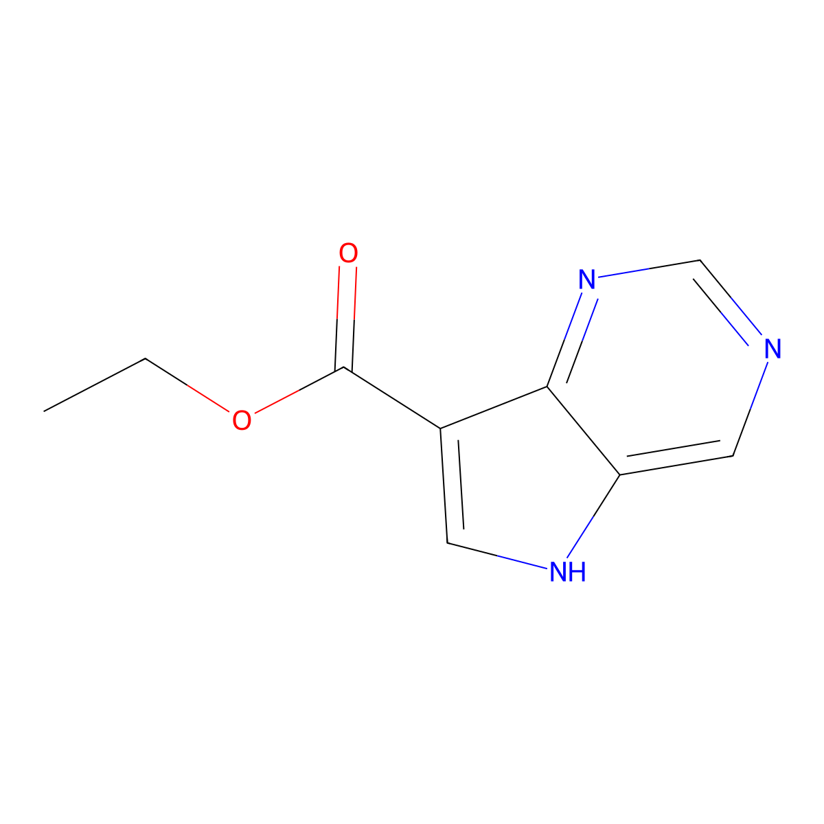 Ethyl 5H-pyrrolo[3,2-D]pyrimidine-7-carboxylate molecular structure, CAS 1234616-64-8