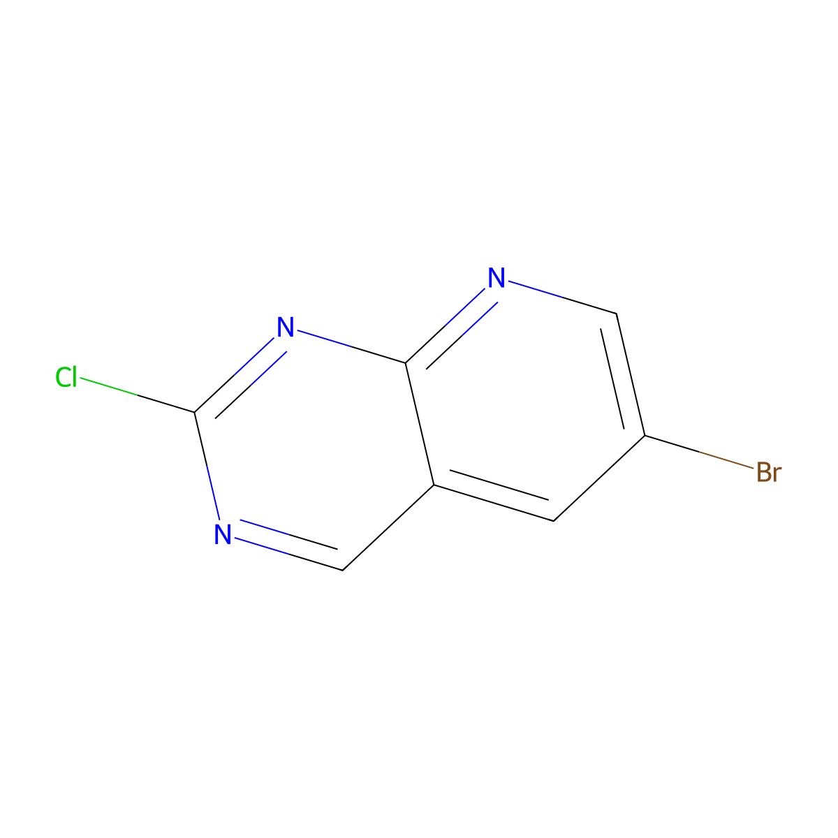 6-Bromo-2-chloropyrido[2,3-D]pyrimidine molecular structure, CAS 1234616-65-9