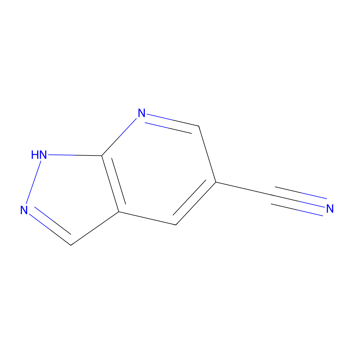 1H-Pyrazolo(3,4-b)pyridine-5-carbonitrile molecular structure, CAS 1234616-67-1