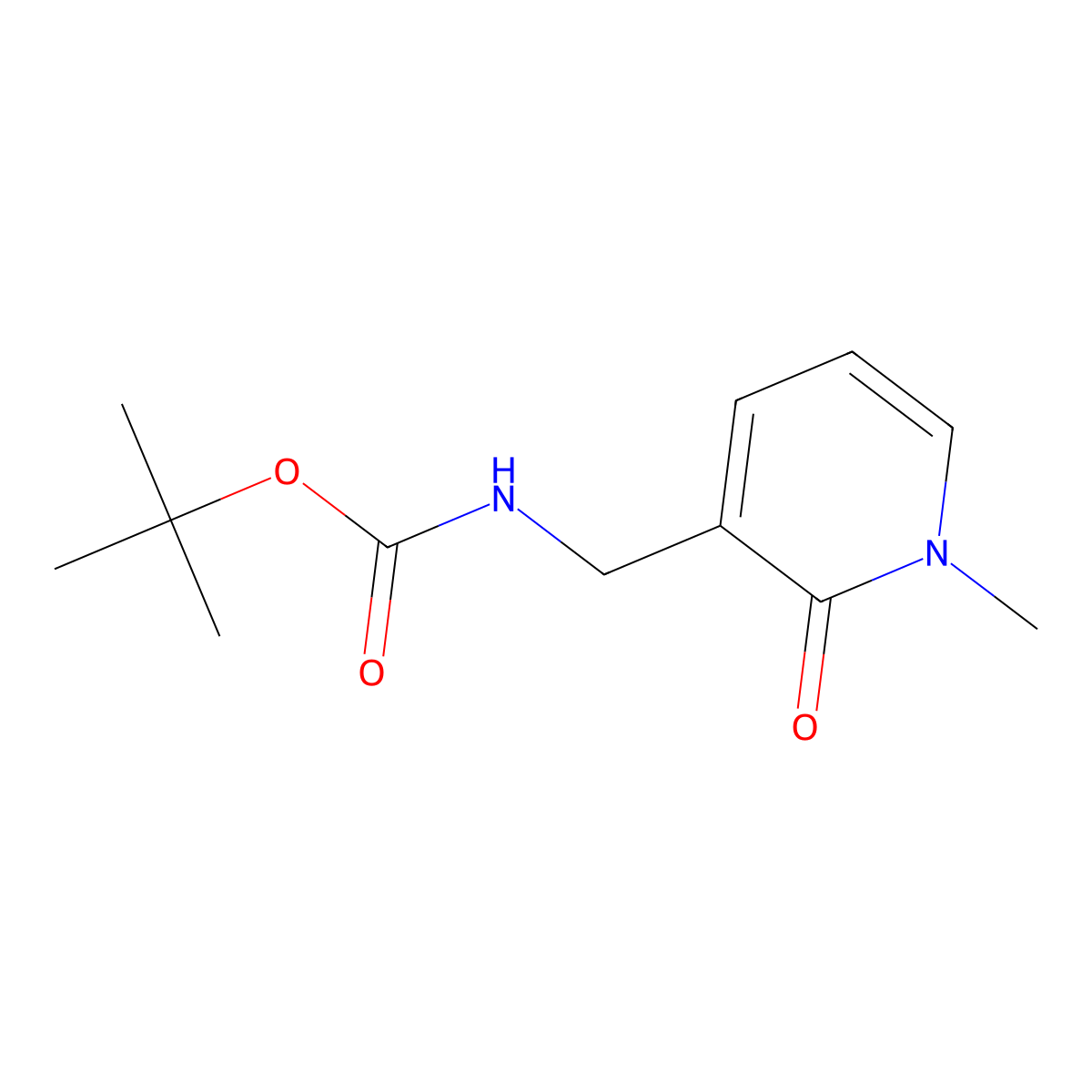 Tert-butyl N-[(1-methyl-2-oxo-3-pyridyl)methyl]carbamate molecular structure, CAS 1234616-68-2