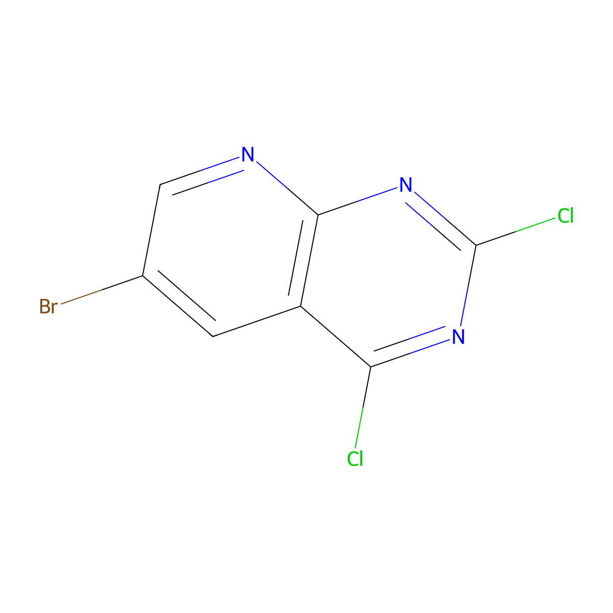6-Bromo-2,4-dichloropyrido[2,3-d]pyrimidine molecular structure, CAS 1234616-70-6