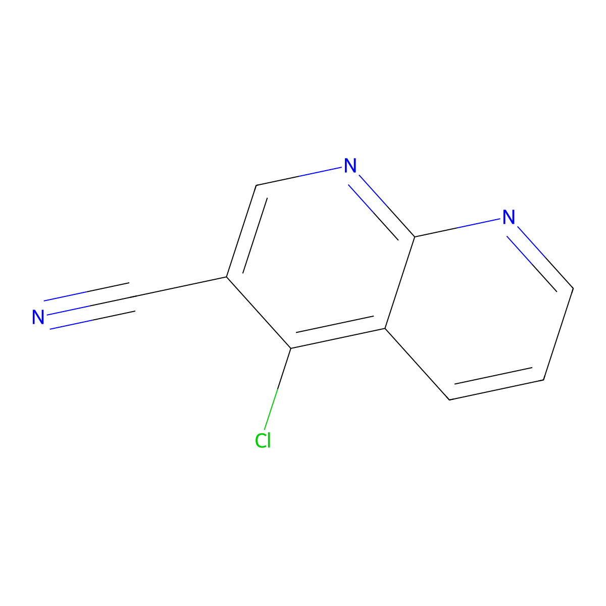 4-Chloro-1,8-naphthyridine-3-carbonitrile molecular structure, CAS 1234616-73-9