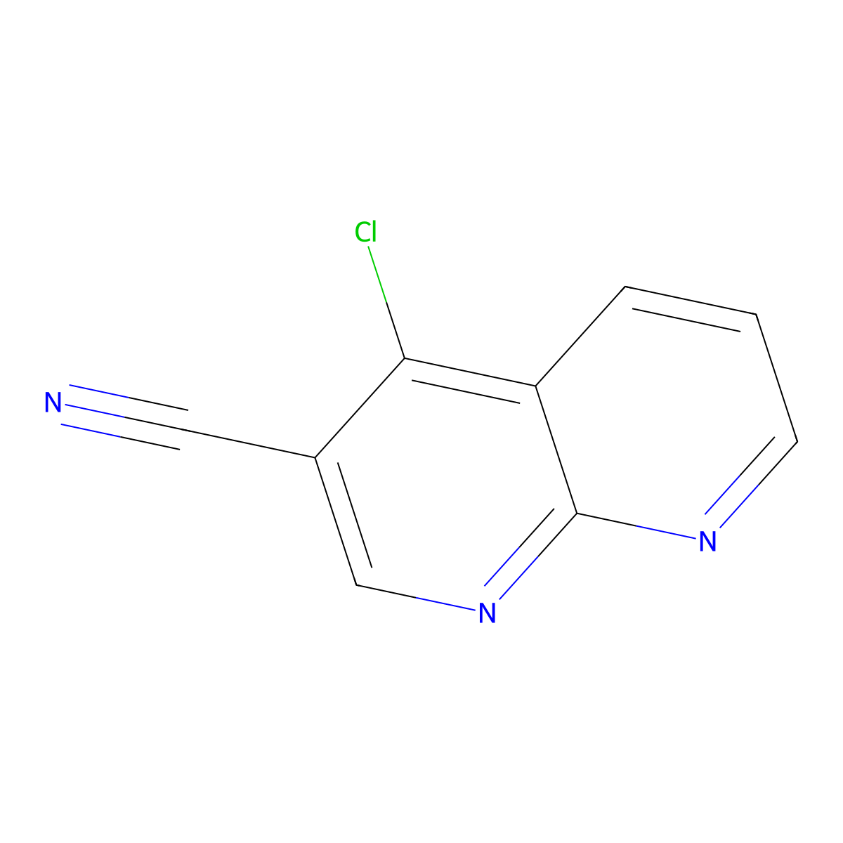4-Chloro-1,8-naphthyridine-3-carbonitrile molecular structure, CAS 1234616-73-9